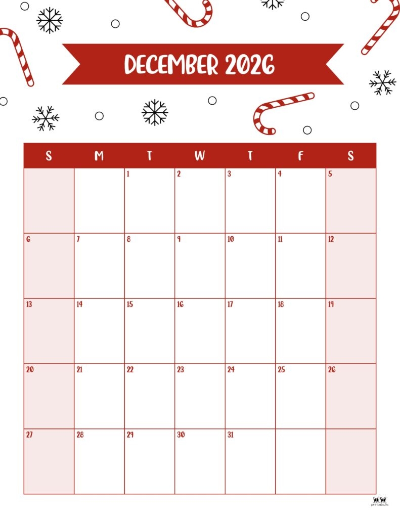 Blank Printable Advent Calendar 2026