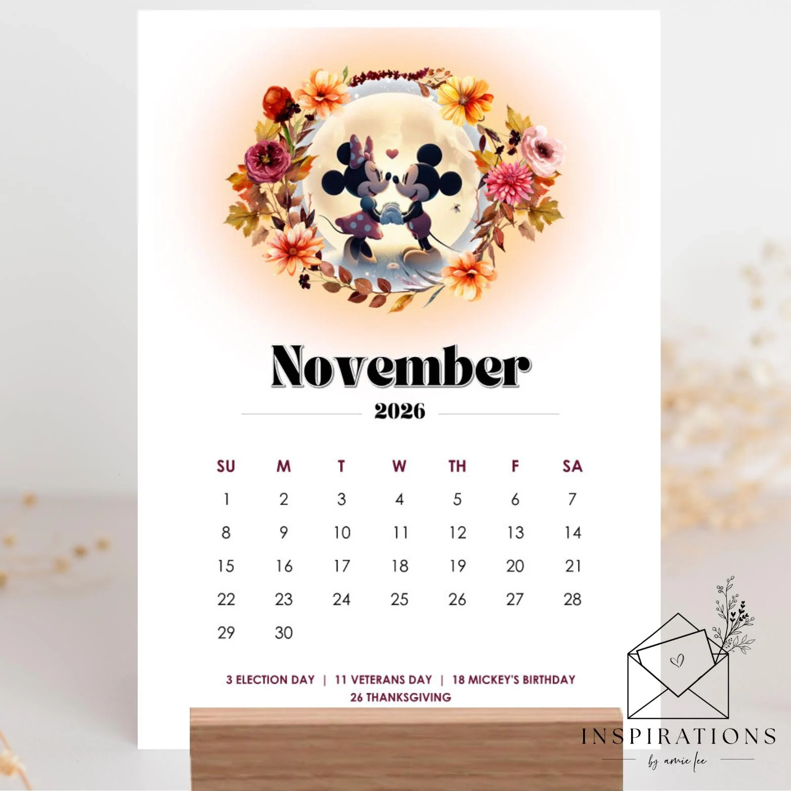 Desk Calendar Disney Theme Hidden Mickey Calendar With Wooden 