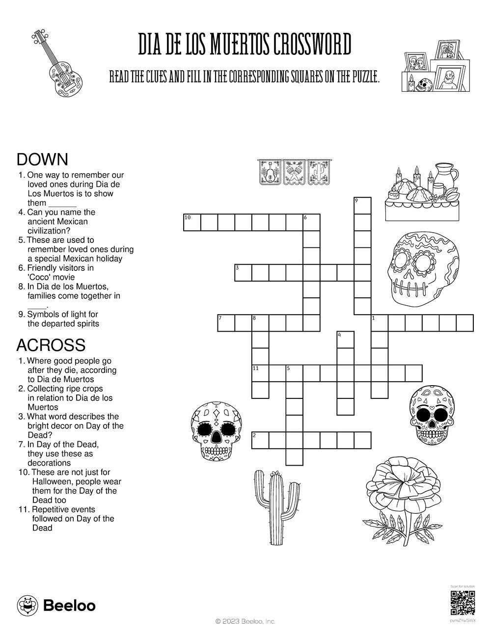 Mexico Crossword Puzzles Printable
