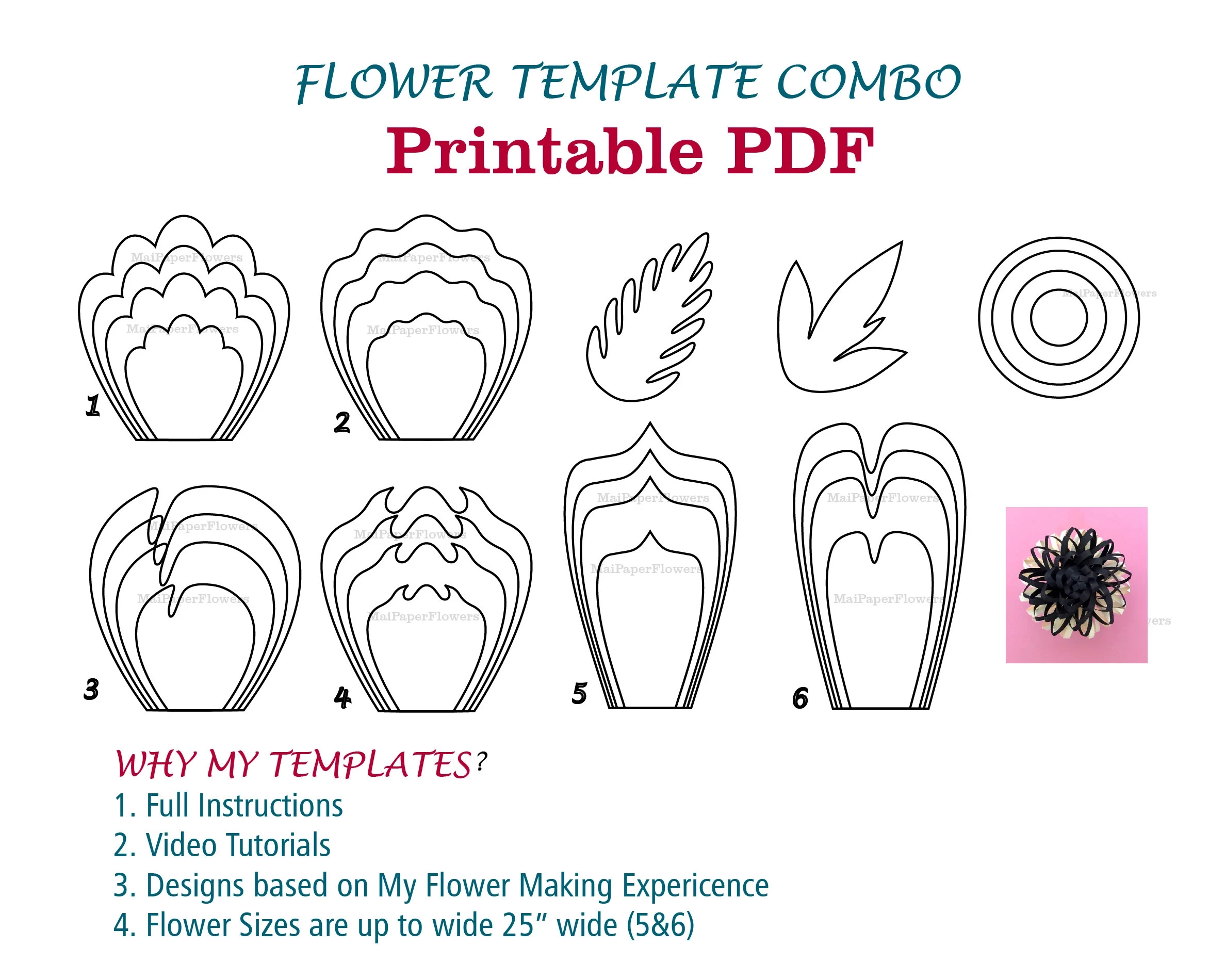 Printable Flower Petal Template Pattern Pdf