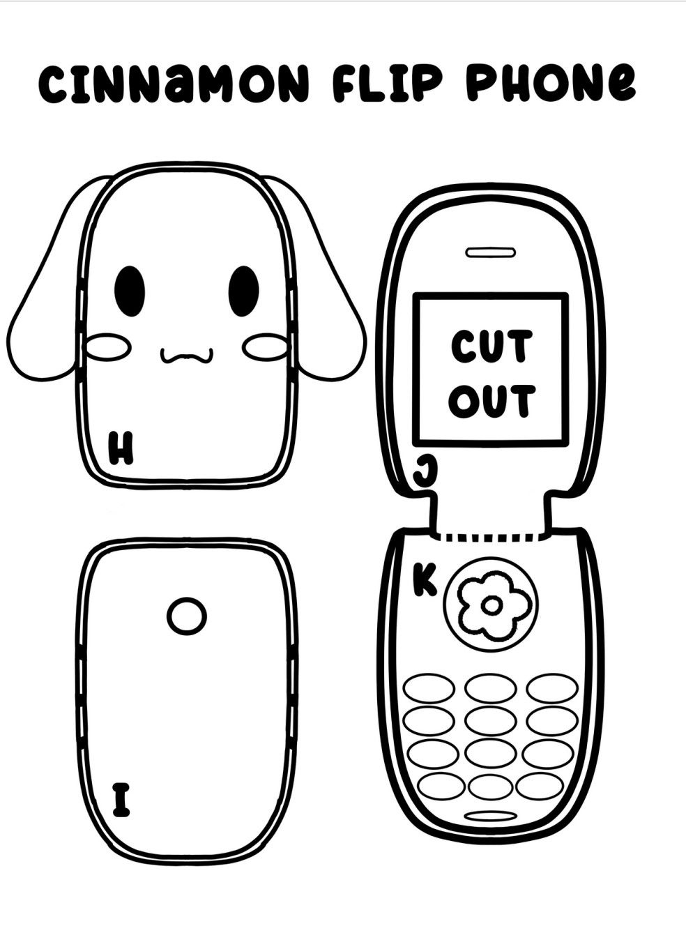 Discover 10 Flip Phone And Phone Template Ideas Hello Kitty 
