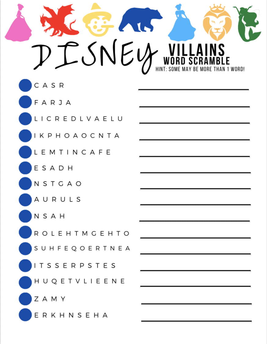Free Printable Word Jumbles