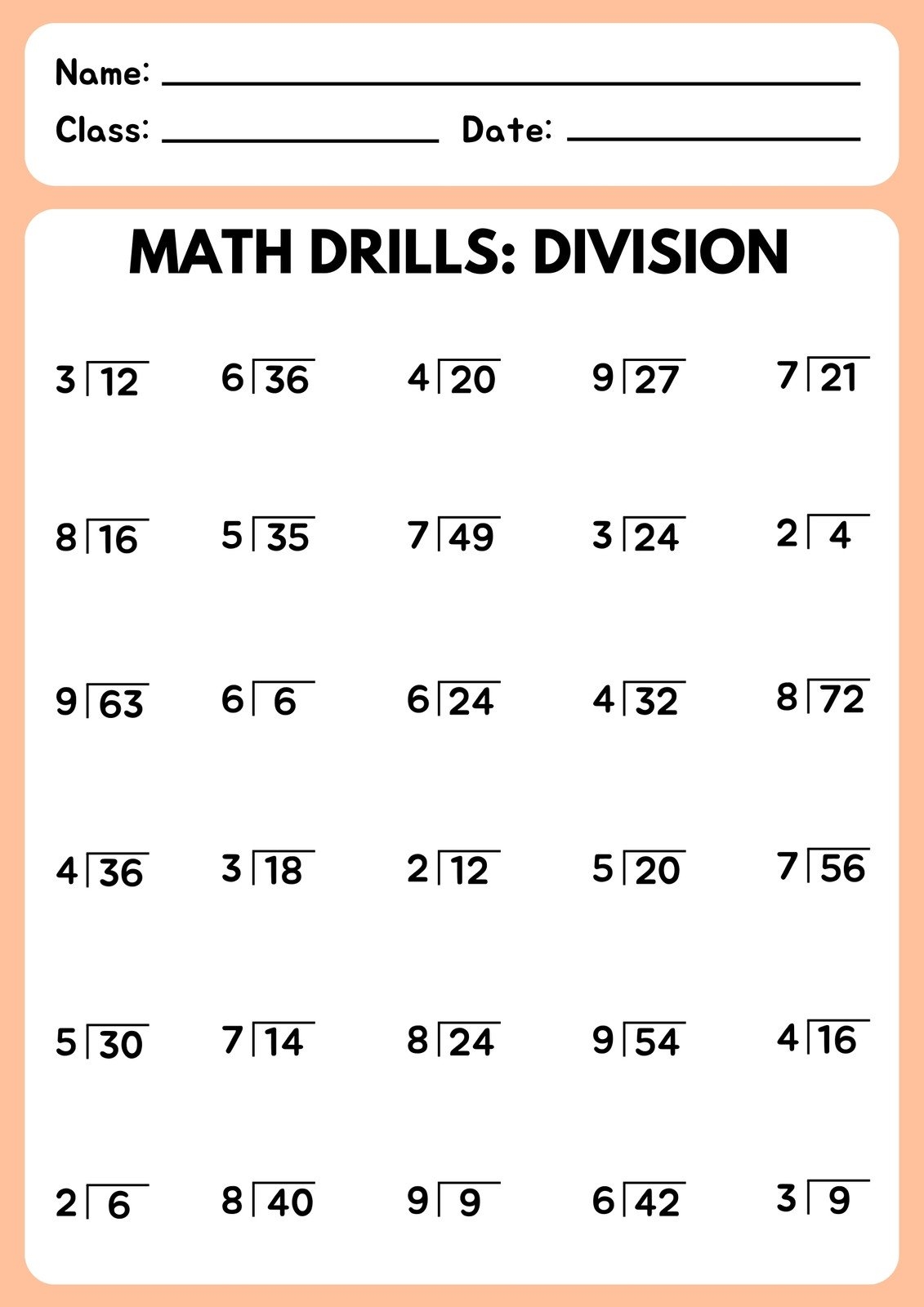 Division Worksheets amp amp Problems Free Printable Math Drills 