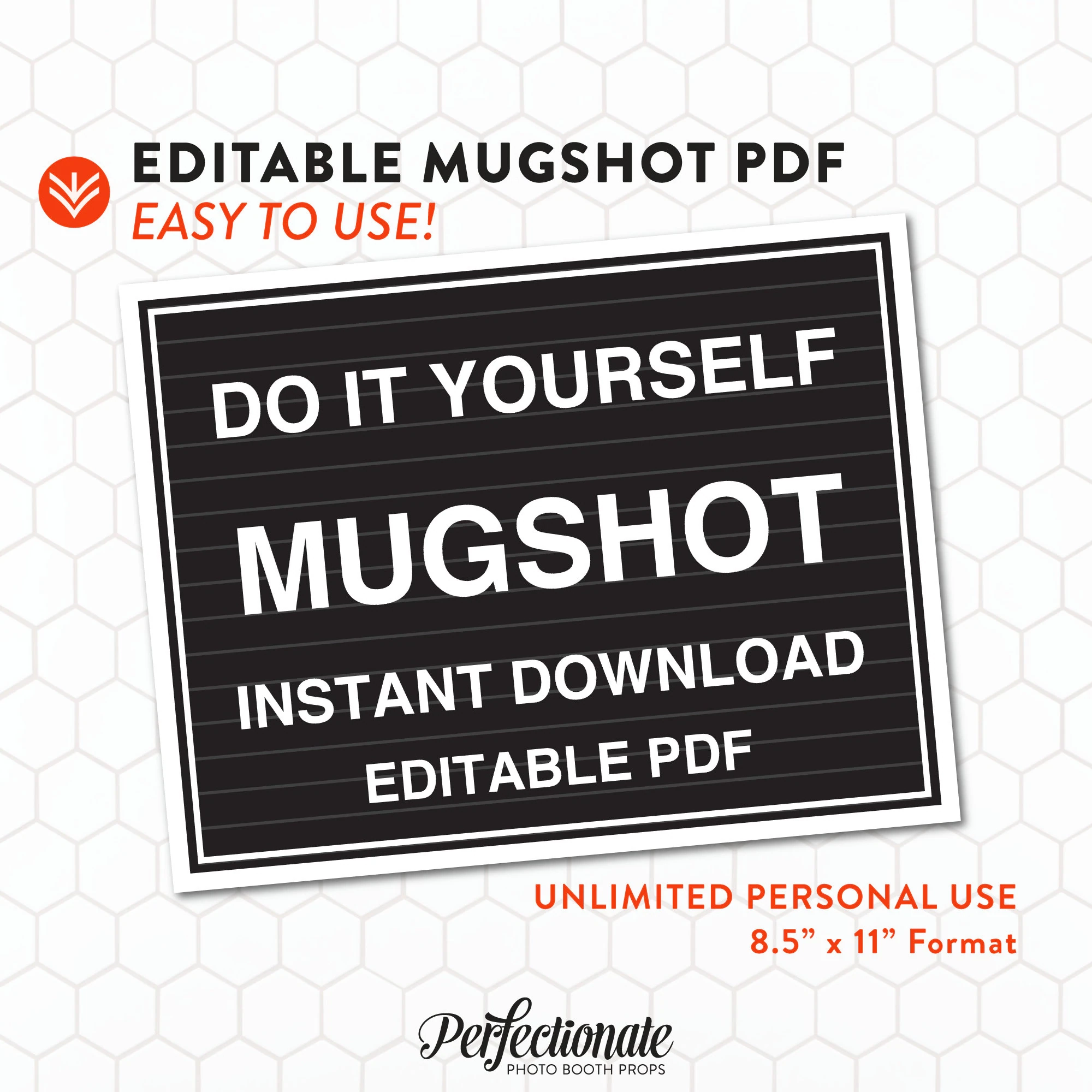 DIY Mugshot Sign Mugshot Template Unlimited Personal Use 