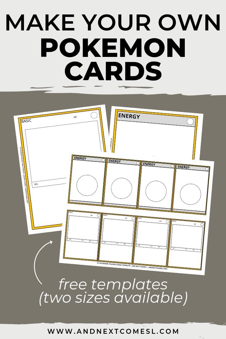 DIY Pokemon Cards Free Printable Template 