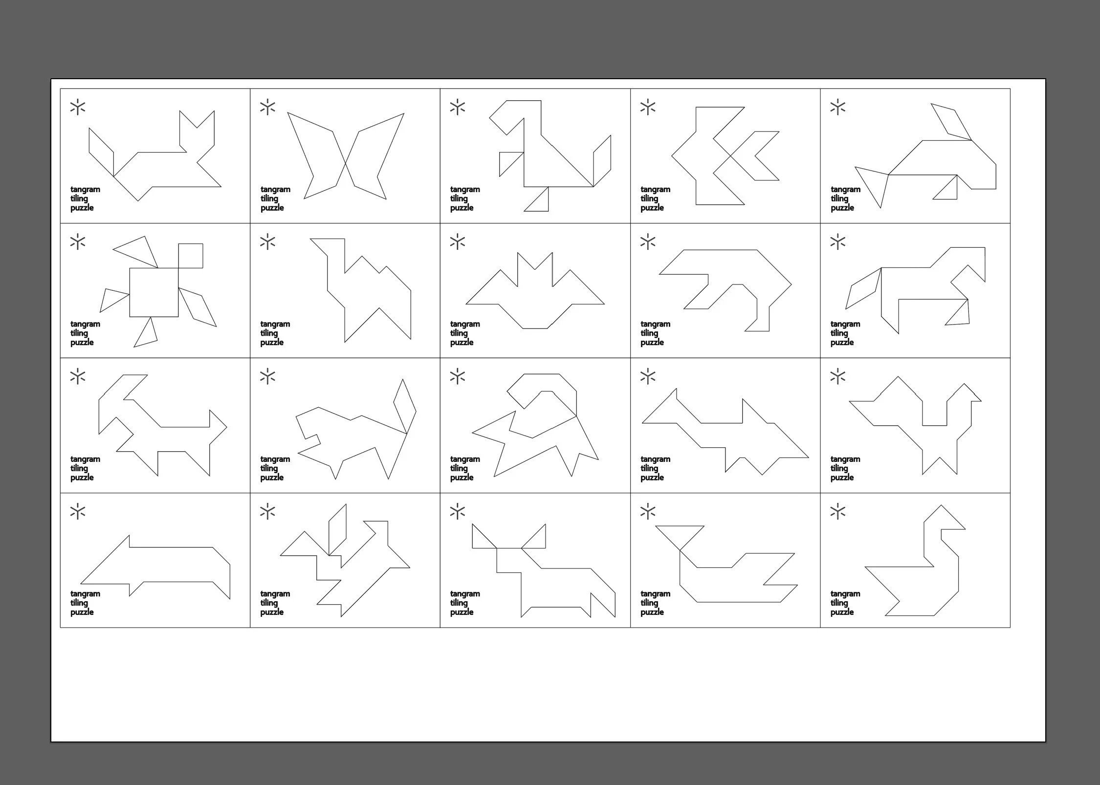 Easy Tangram Puzzles Printable