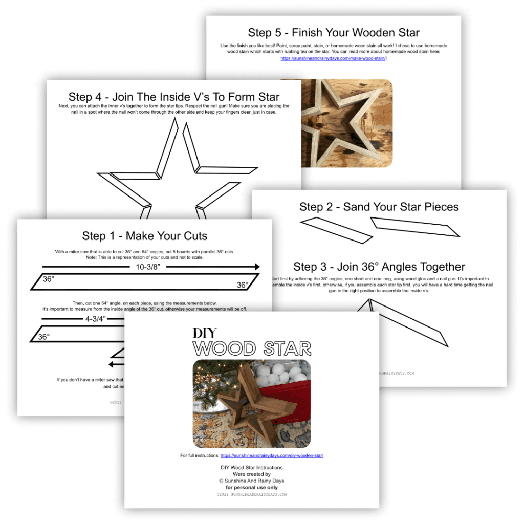 DIY Wooden Star Sunshine And Rainy Days