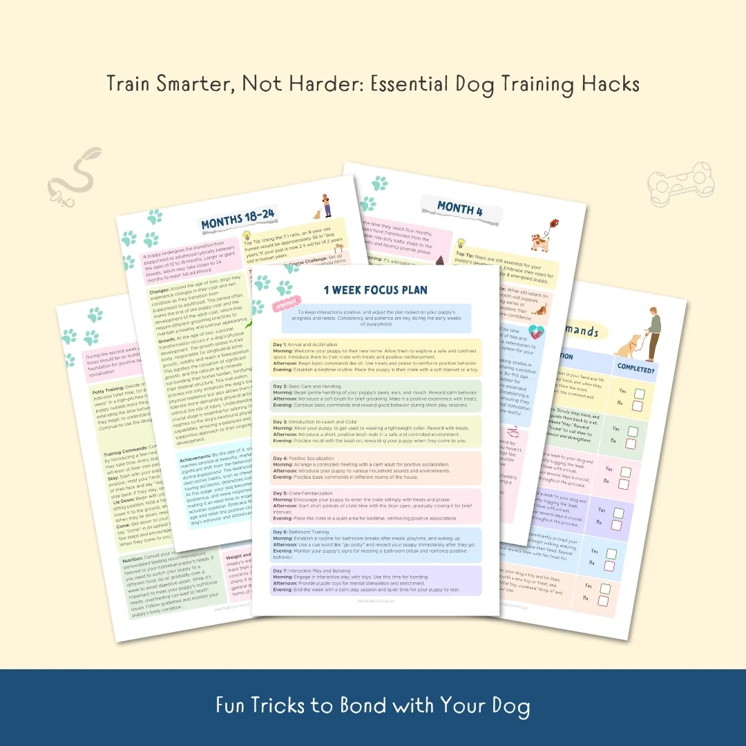 Dog Training Cheat Sheet Printable Puppy Training Guide 