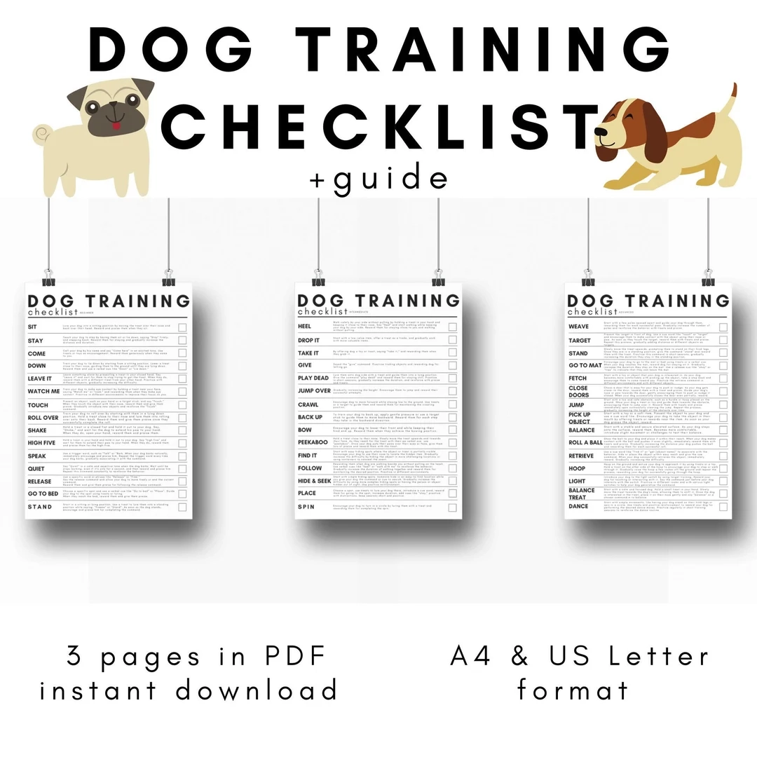 Dog Training Checklist With Guide Wallart Ultimate Dog Training 
