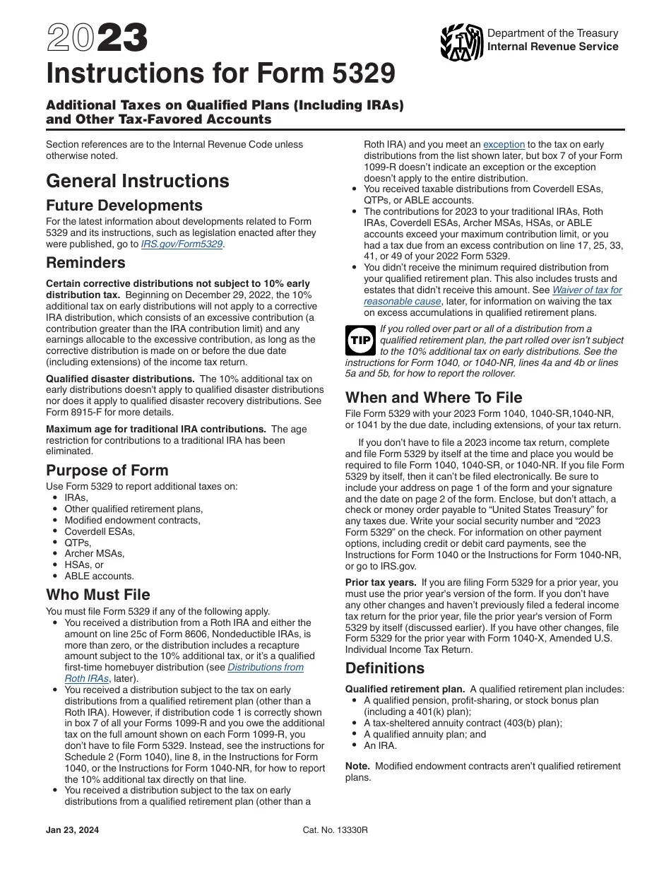 Irs Form 5329 2023 Pdf