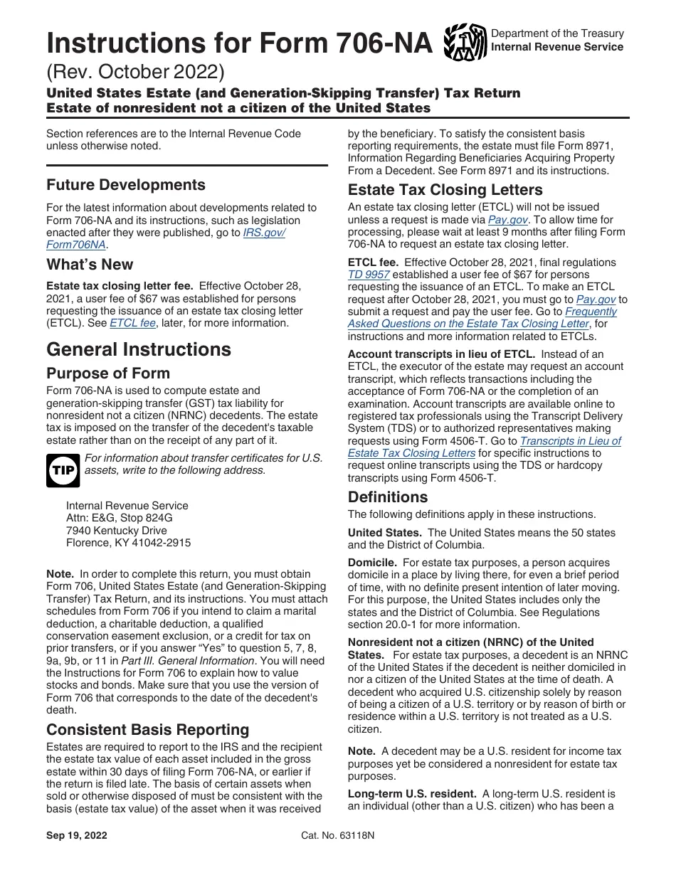 Form 706 Instructions 2023 Pdf