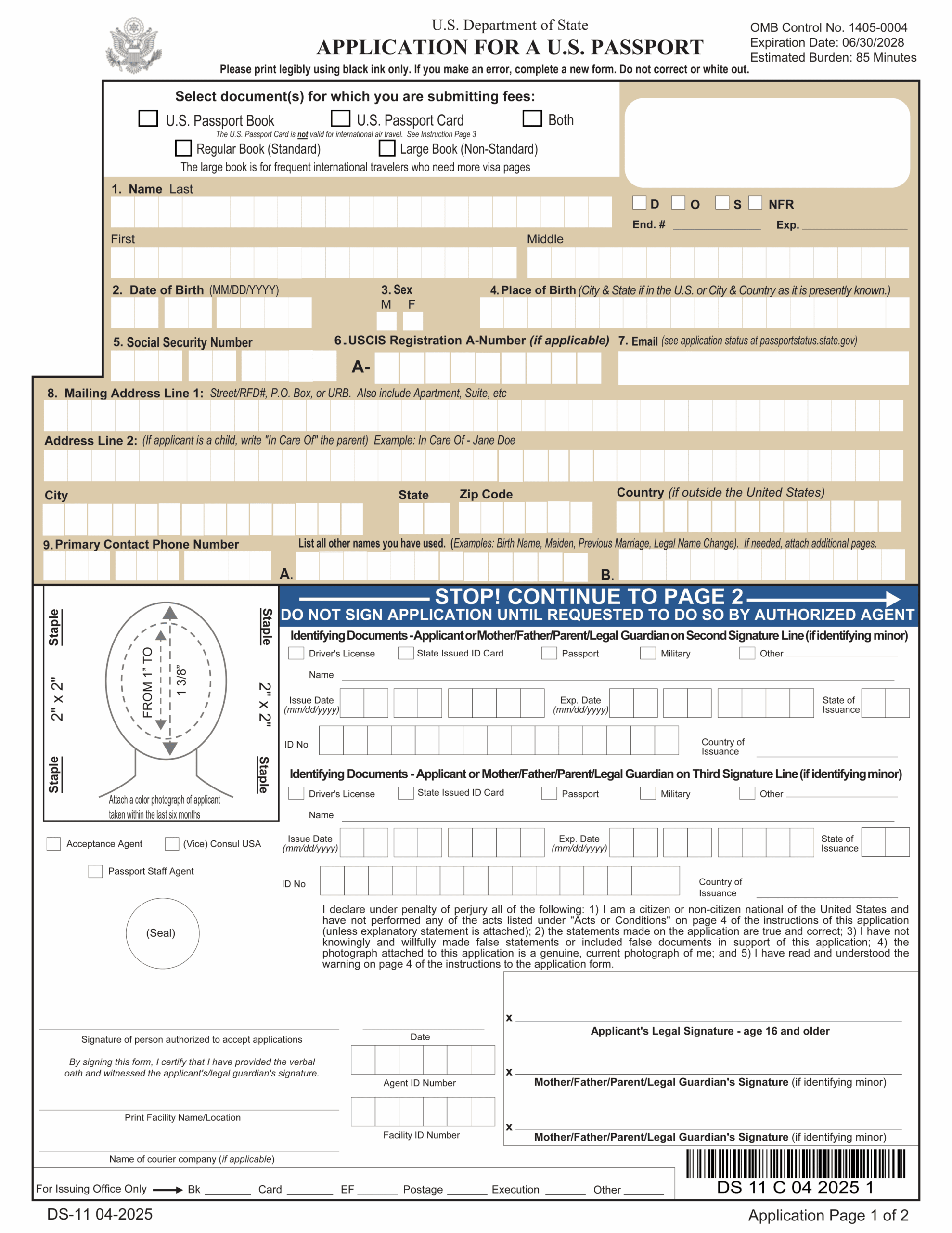 DS 11 Passport Application Form 2024 2025 Fill amp Download PDF Guru
