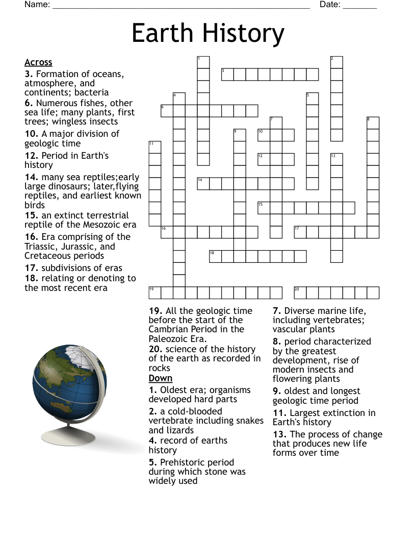 World History Crossword Printable