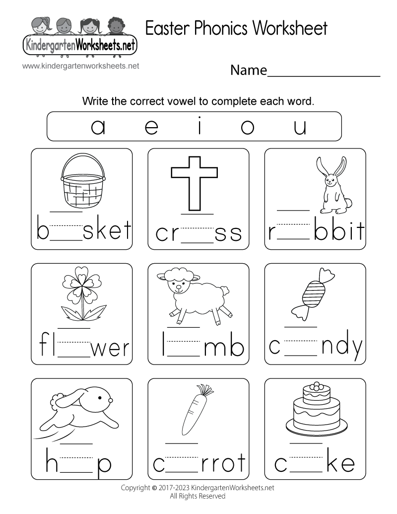 Kindergarten Worksheets Free Printable Easter