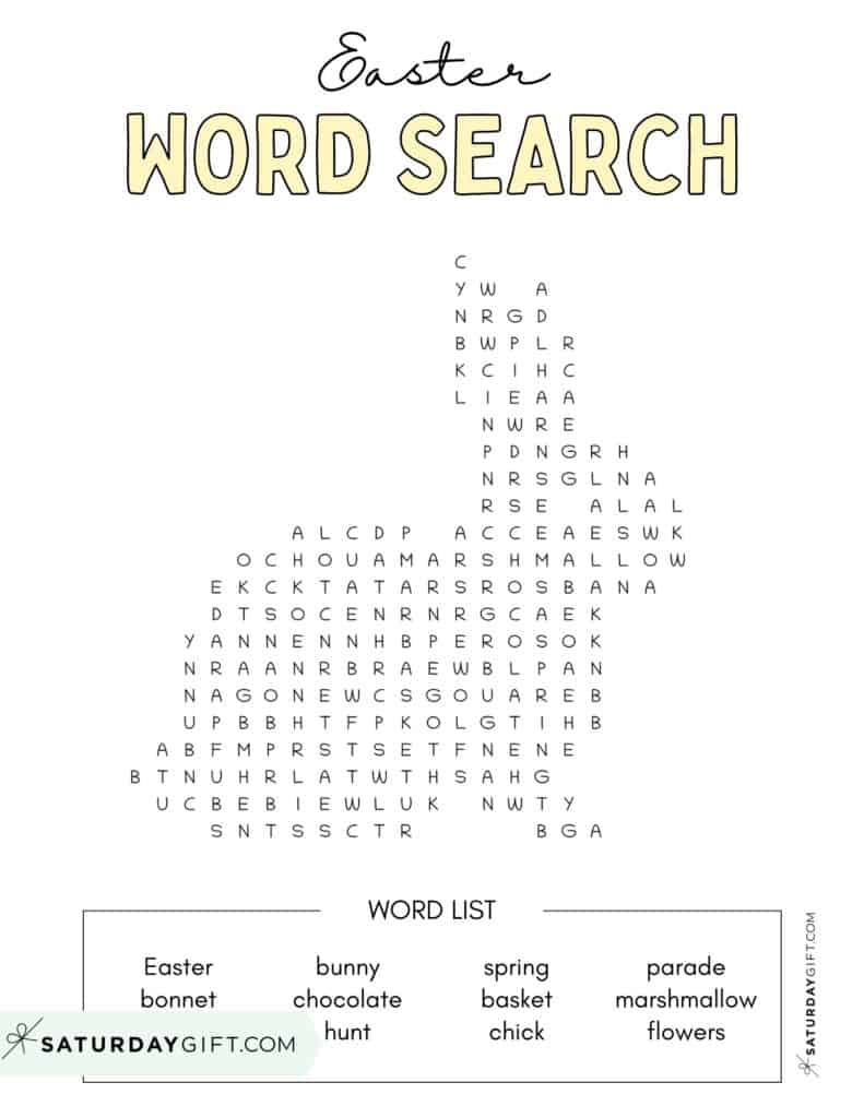 Free Printable Easter Word Search Puzzles