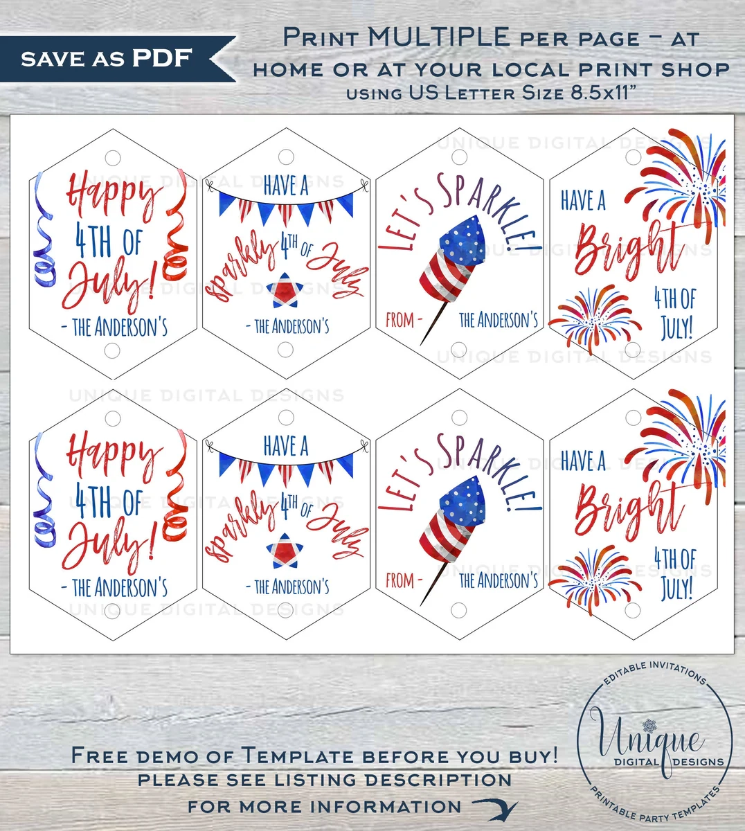 Printable 4th Of July Templates