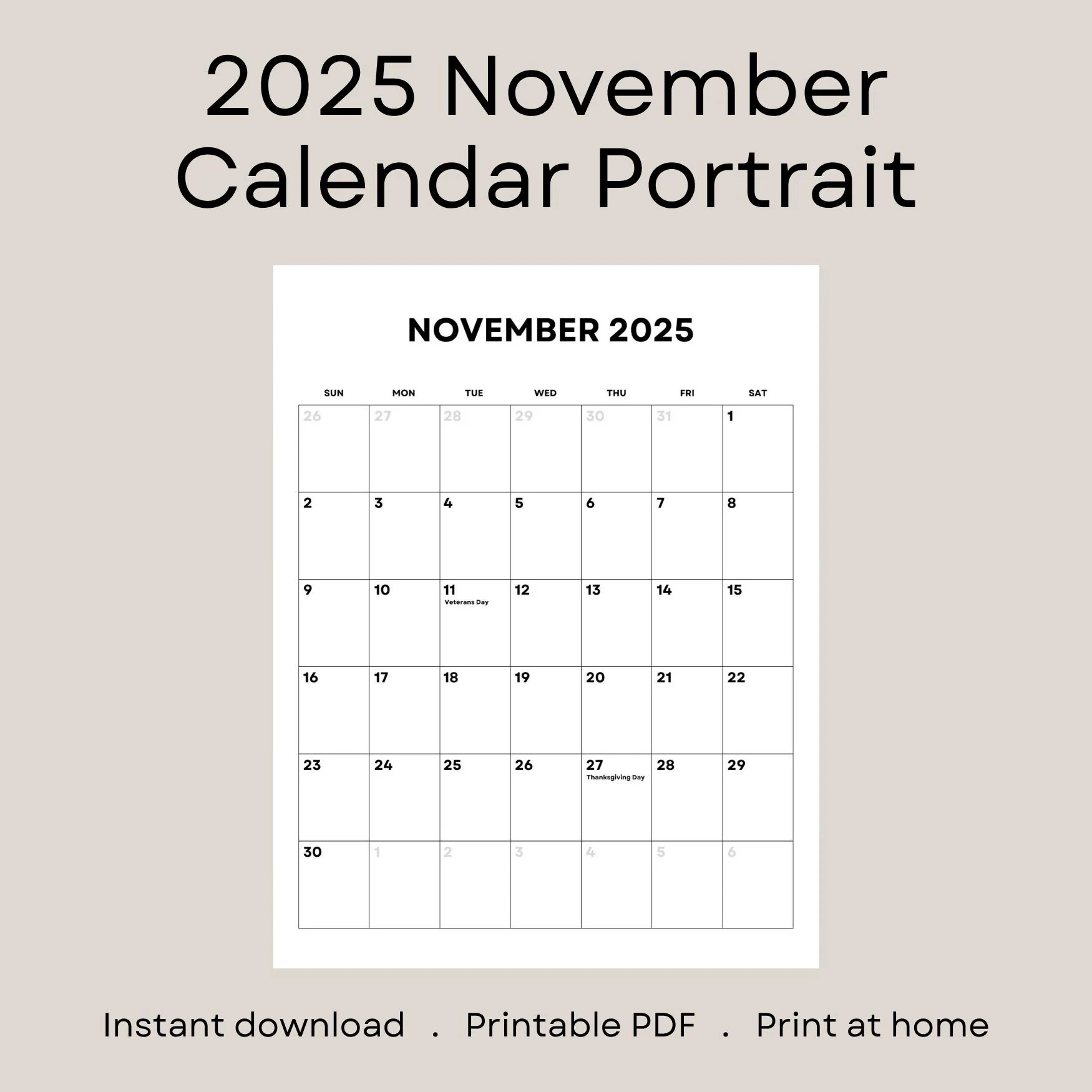Calendar November 2026 Printable Water Pain