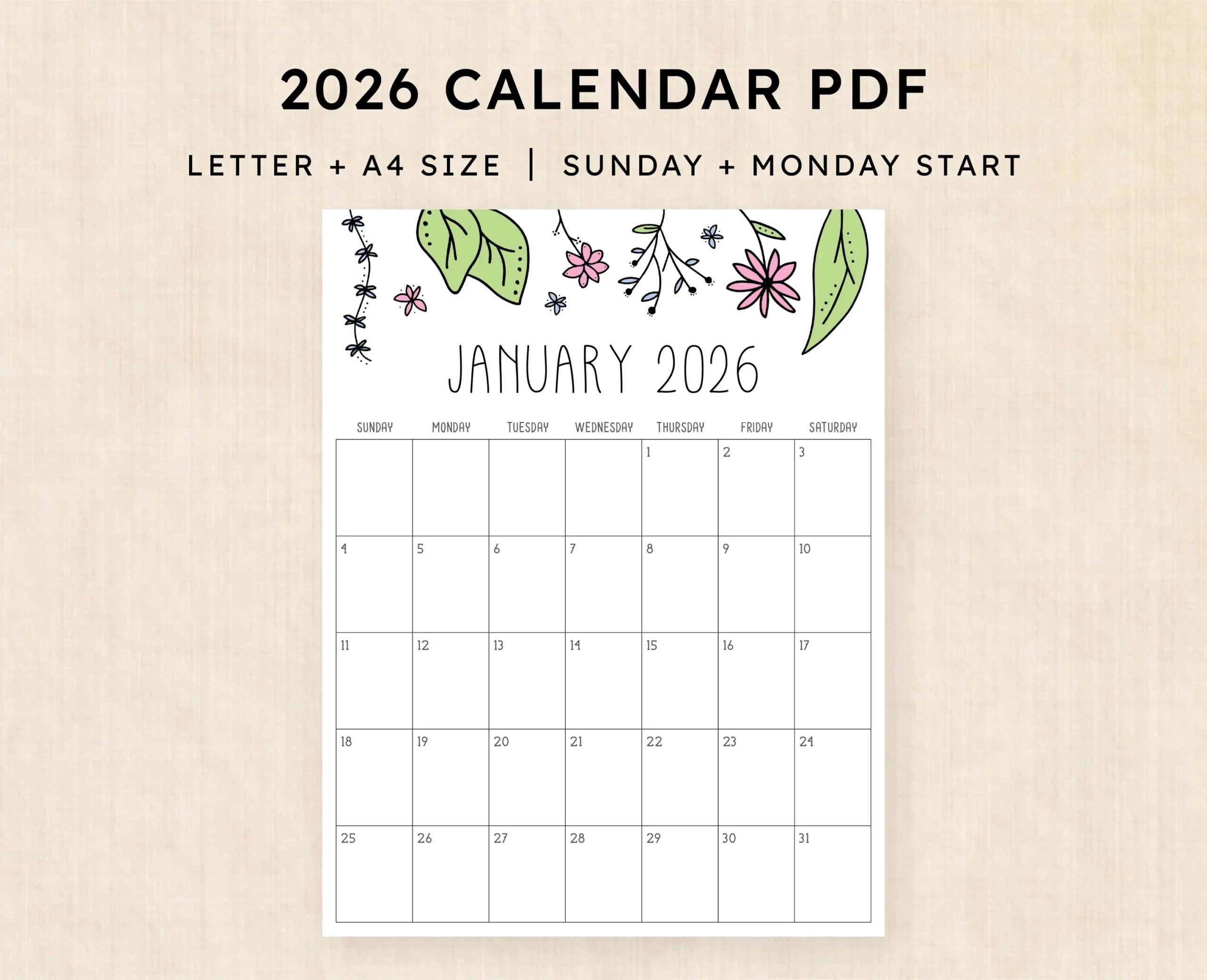 Editable Vertical November Calendar Etsy