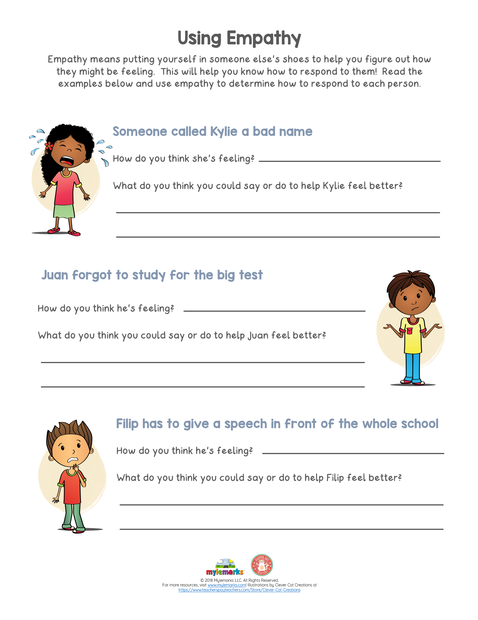 Empathy Worksheets Free By Counselor Chelsey Worksheets Library 