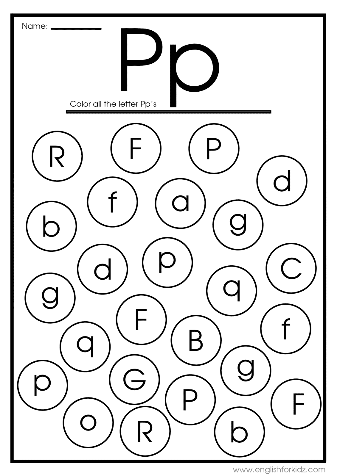 English For Kids Step By Step Letter P Worksheets Flash Cards 