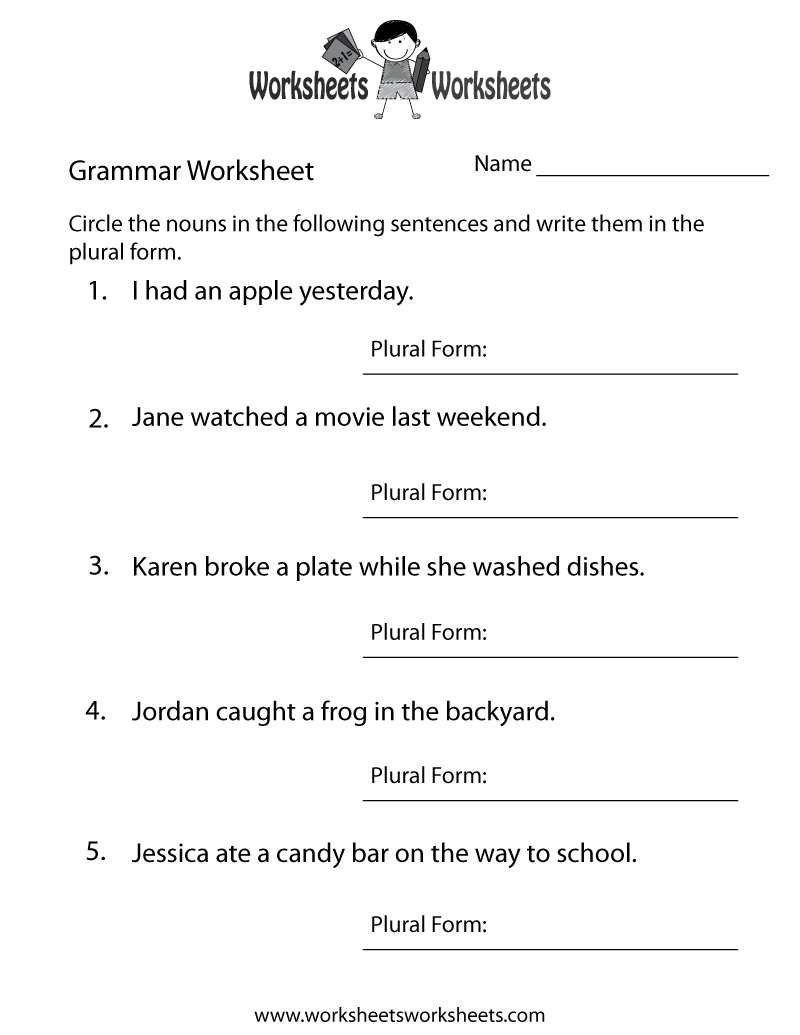 Free Printable Grammar Worksheets Grade 5
