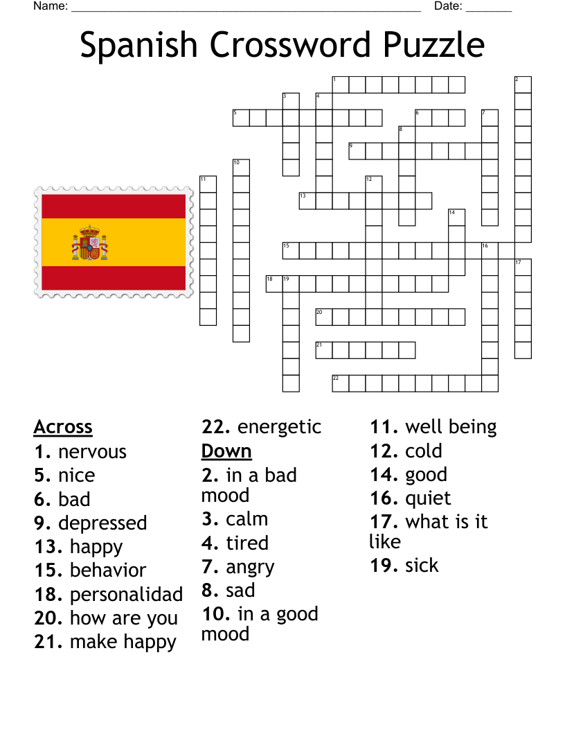 Printable Crossword Puzzles Spanish