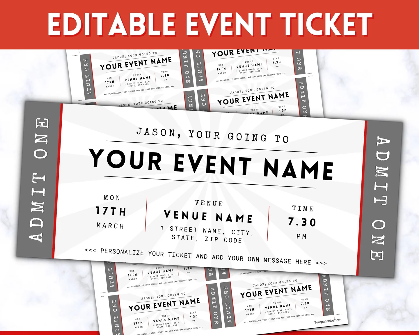 Printable Ticket Templates Free