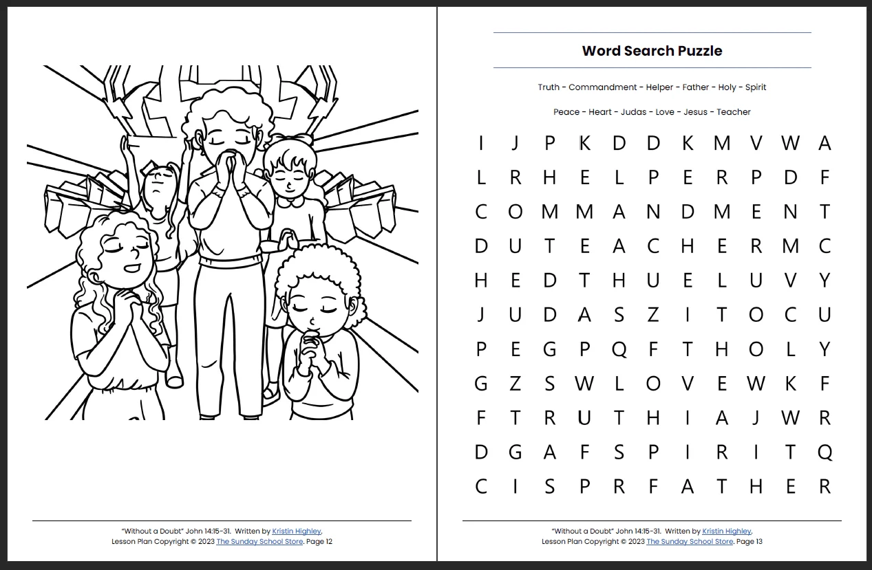 Evidence Of Christ Within John 14 15 31 Printable Bible Lesson 