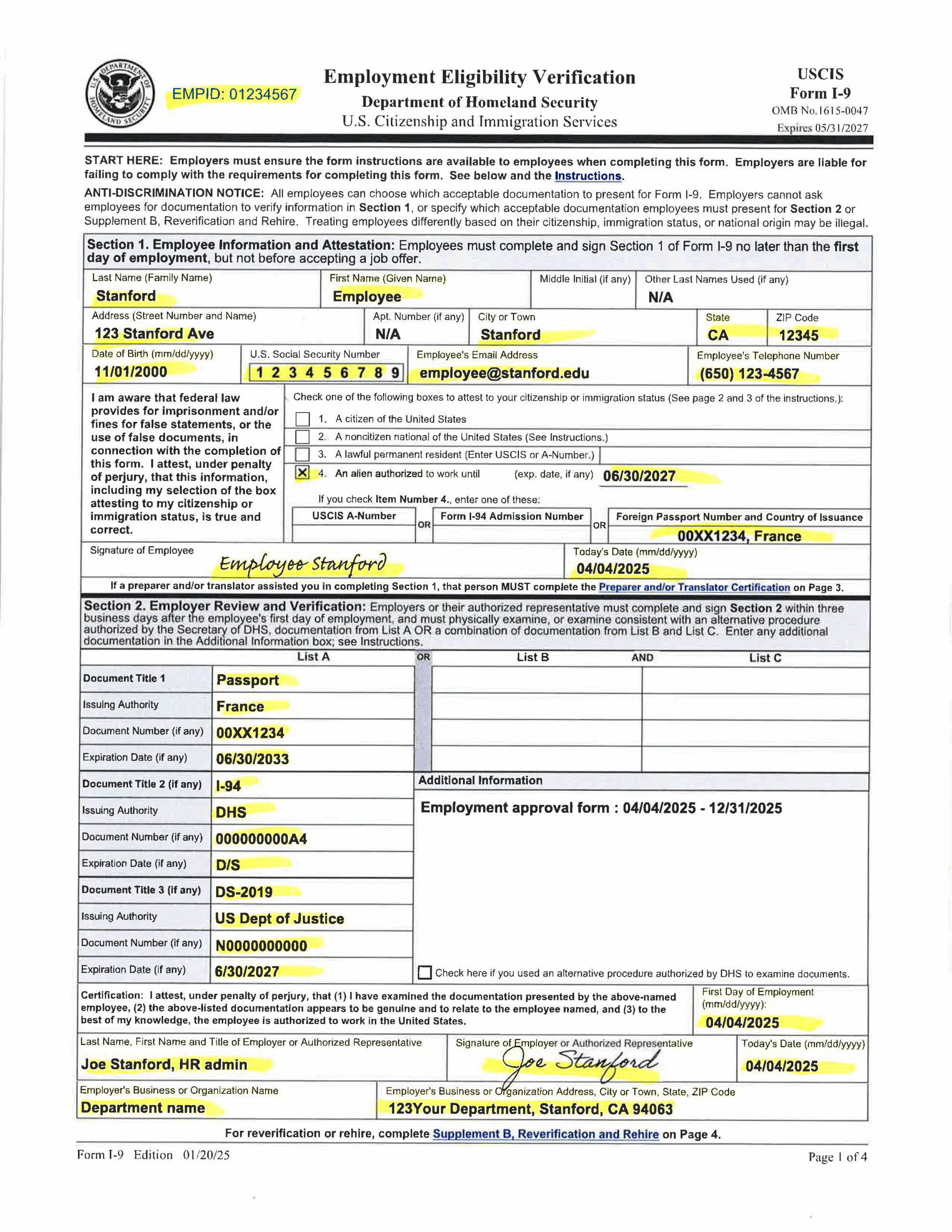 Printable Irs Form I-9