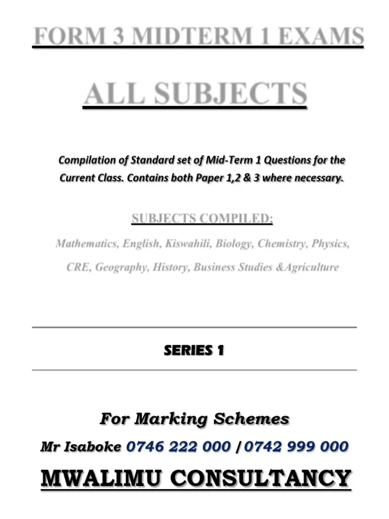 F3 Midterm 1 Exams S1 PDF Chemistry Physical Sciences