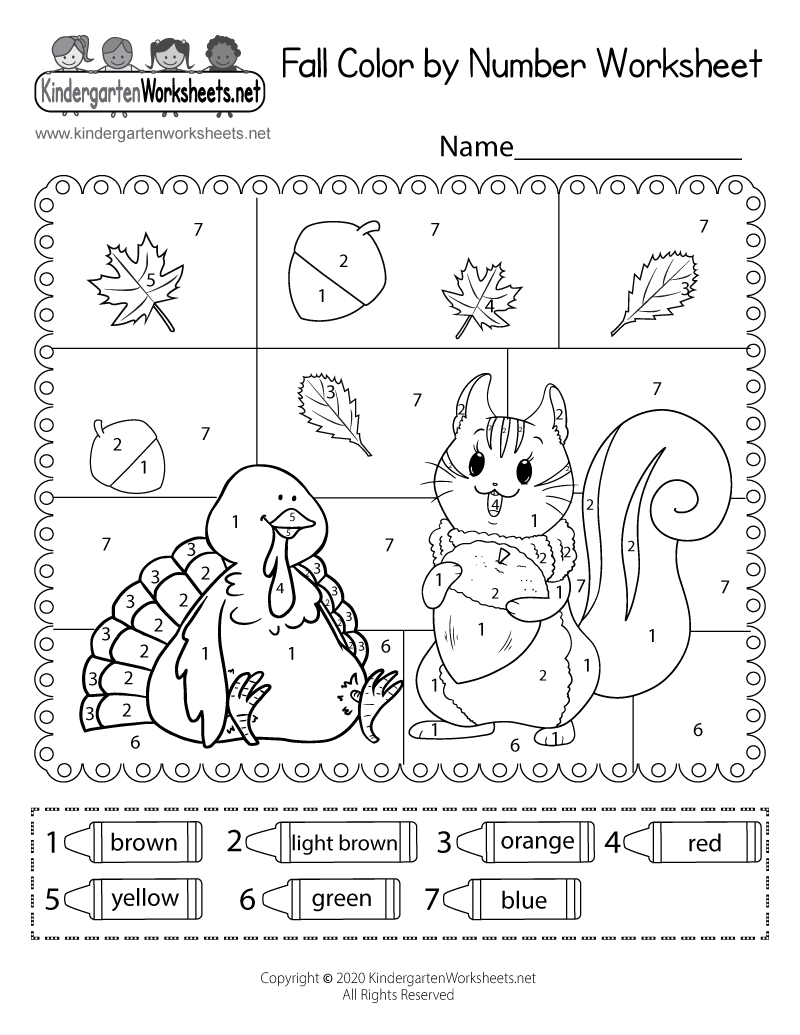 Fall Color By Number Worksheet Free Printable Digital amp amp 