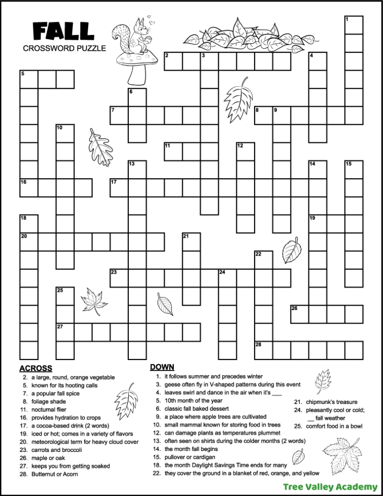 Crosswords For Teenagers Printable
