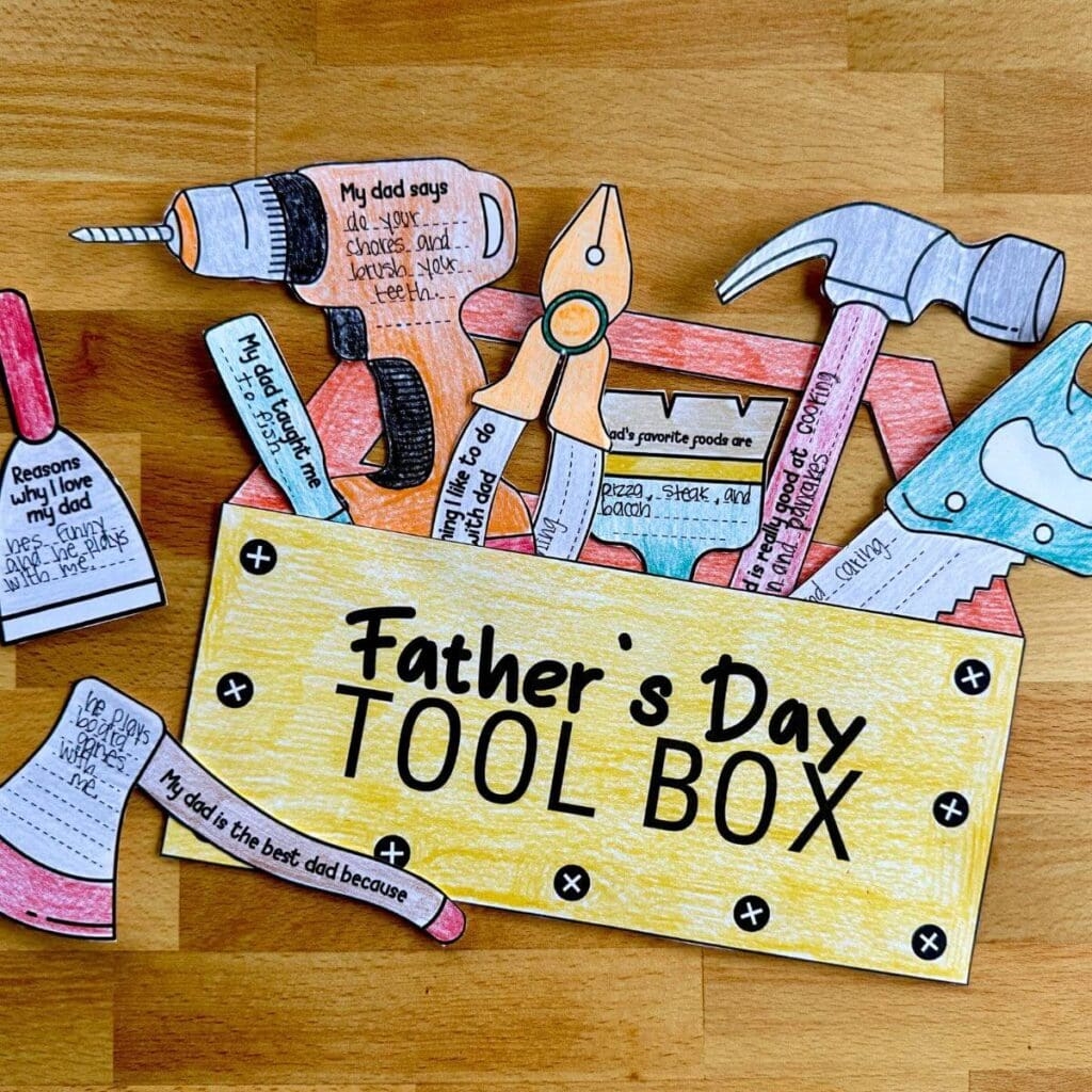 Father s Day Tool Box Craft Free Printable Template For Dad 