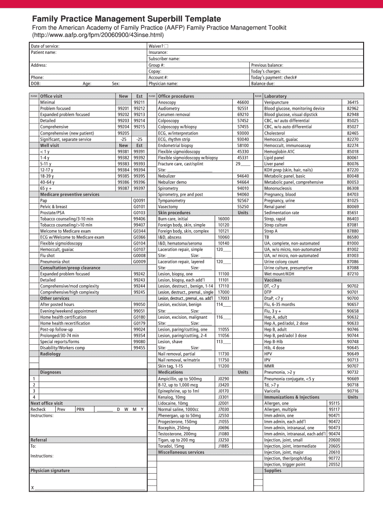 Free Printable Superbill Template