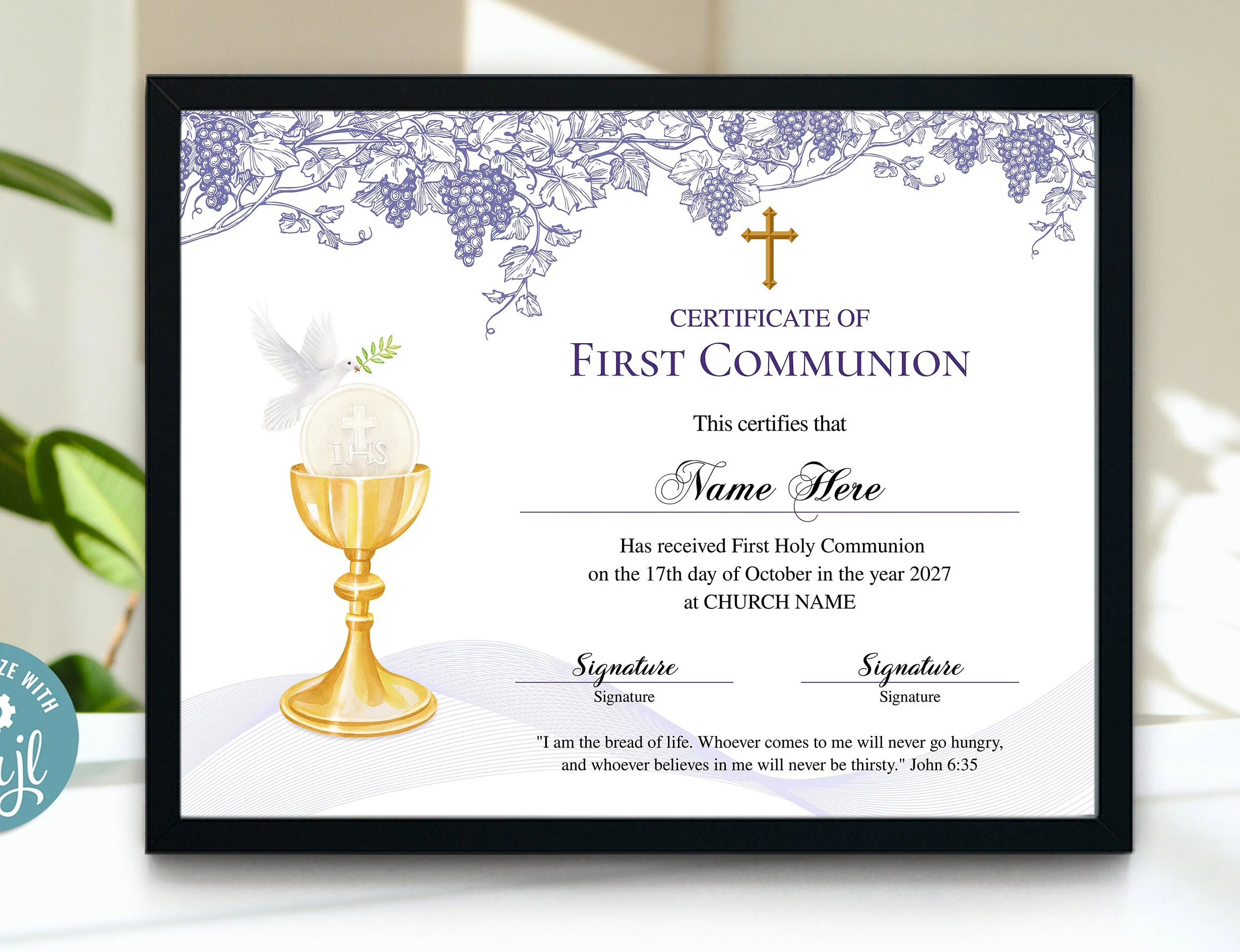 First Communion Certificates Free Printable