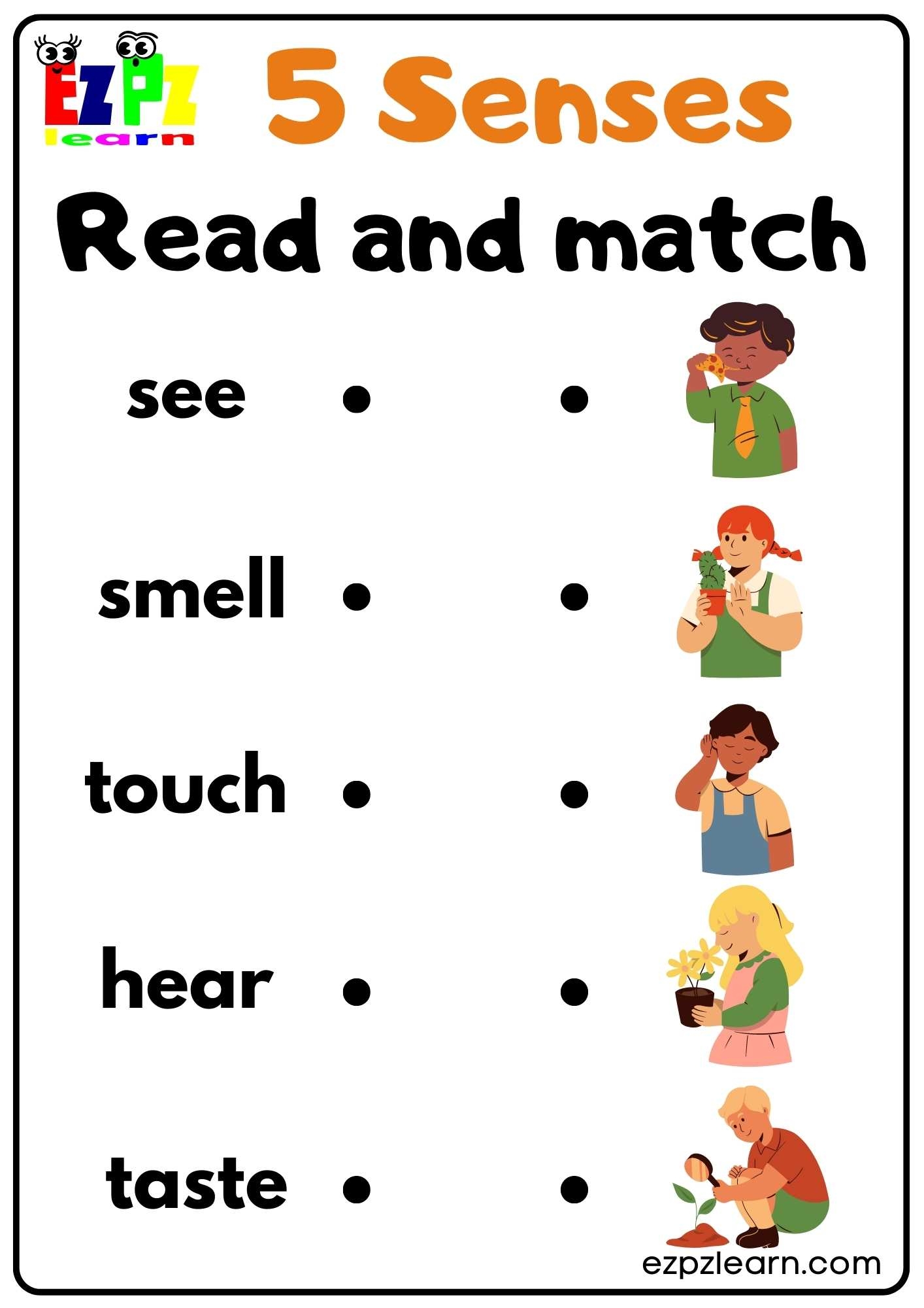 5 Senses Worksheet Preschool Free Printable