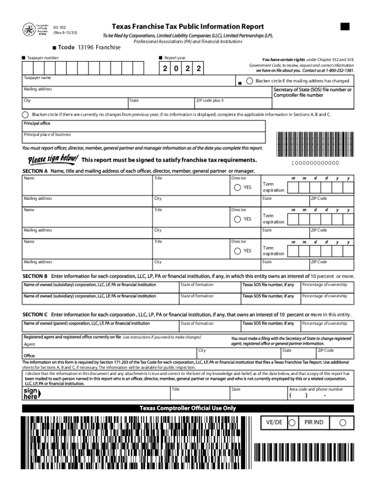 Public Information Form 05-102