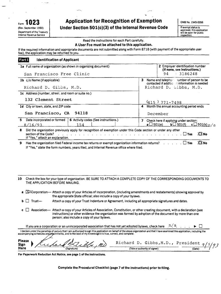 Irs Gov 501c3 Printable Form Free