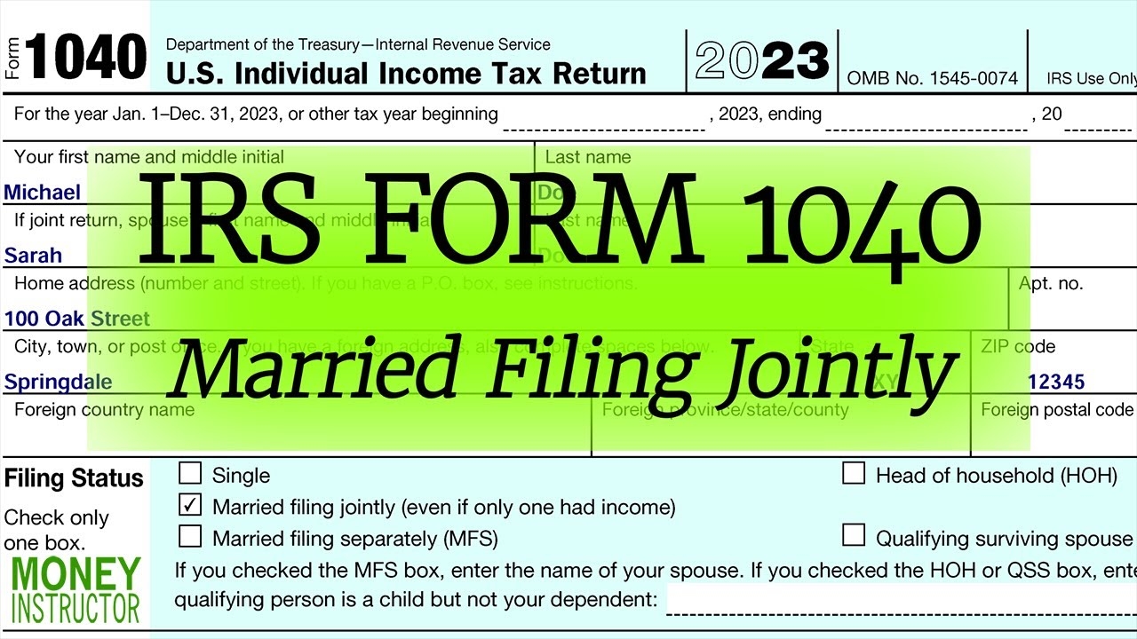 Form 1040 2023 Married Filing Jointly Dependents Example Tax Filing Money Instructor