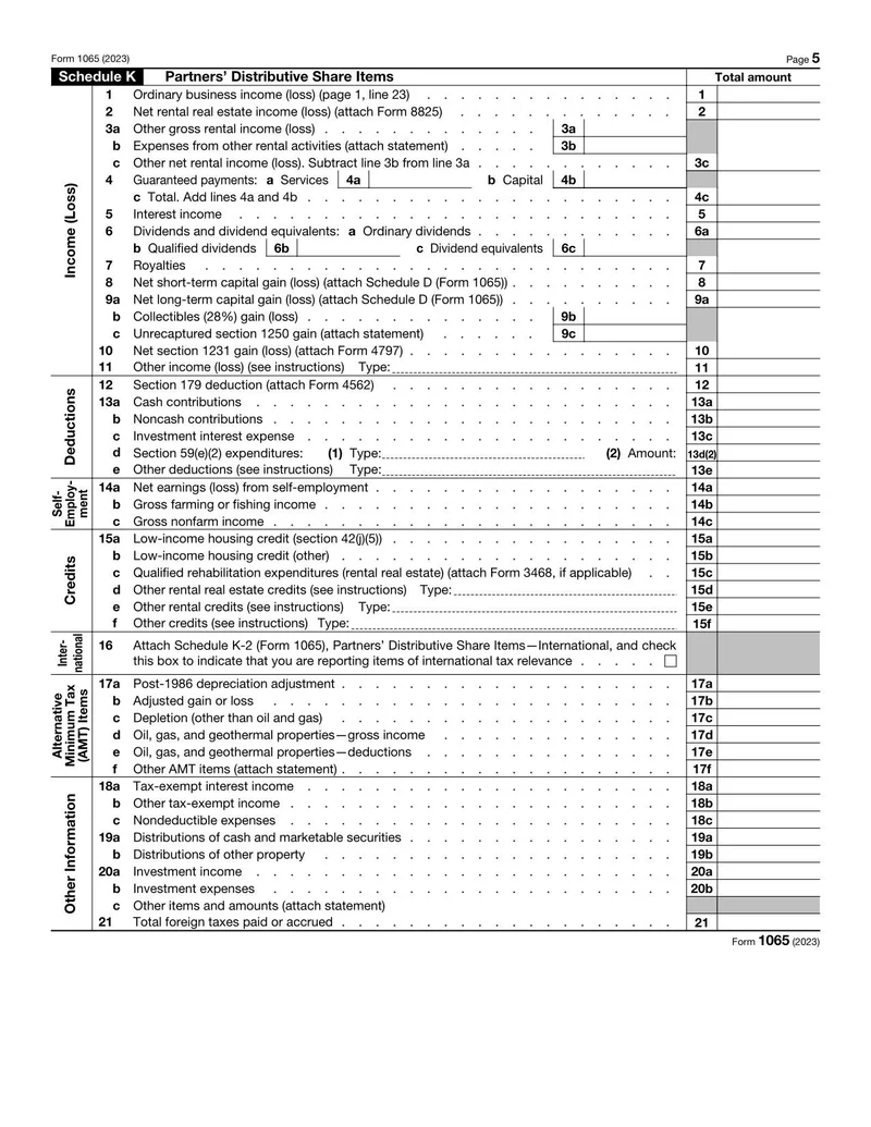 Irs Form 1065 Fillable Pdf