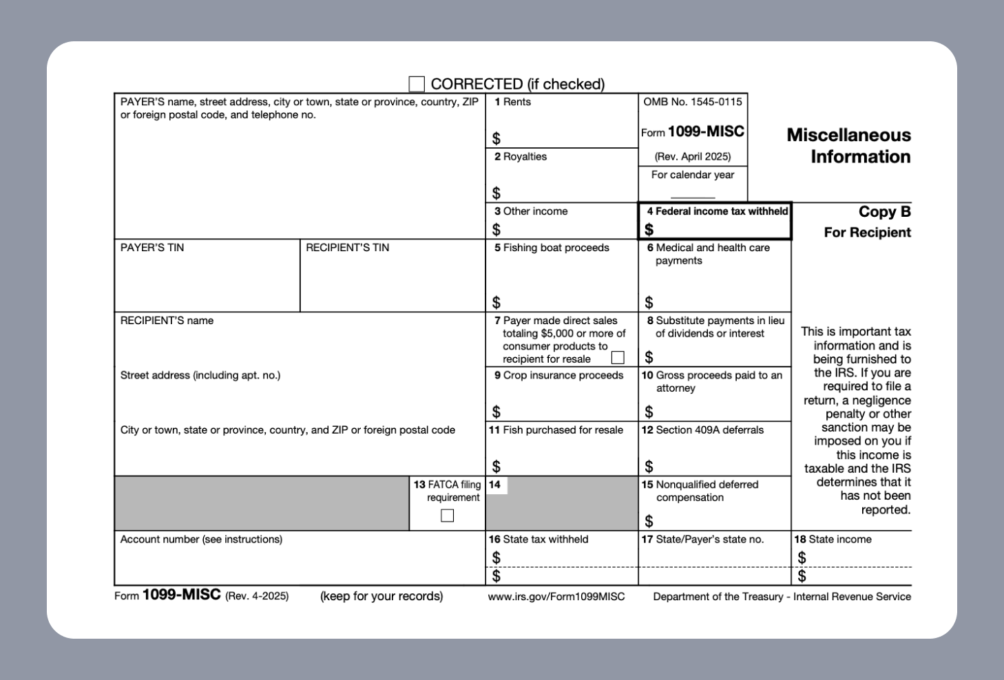 Irs Form Misc Income
