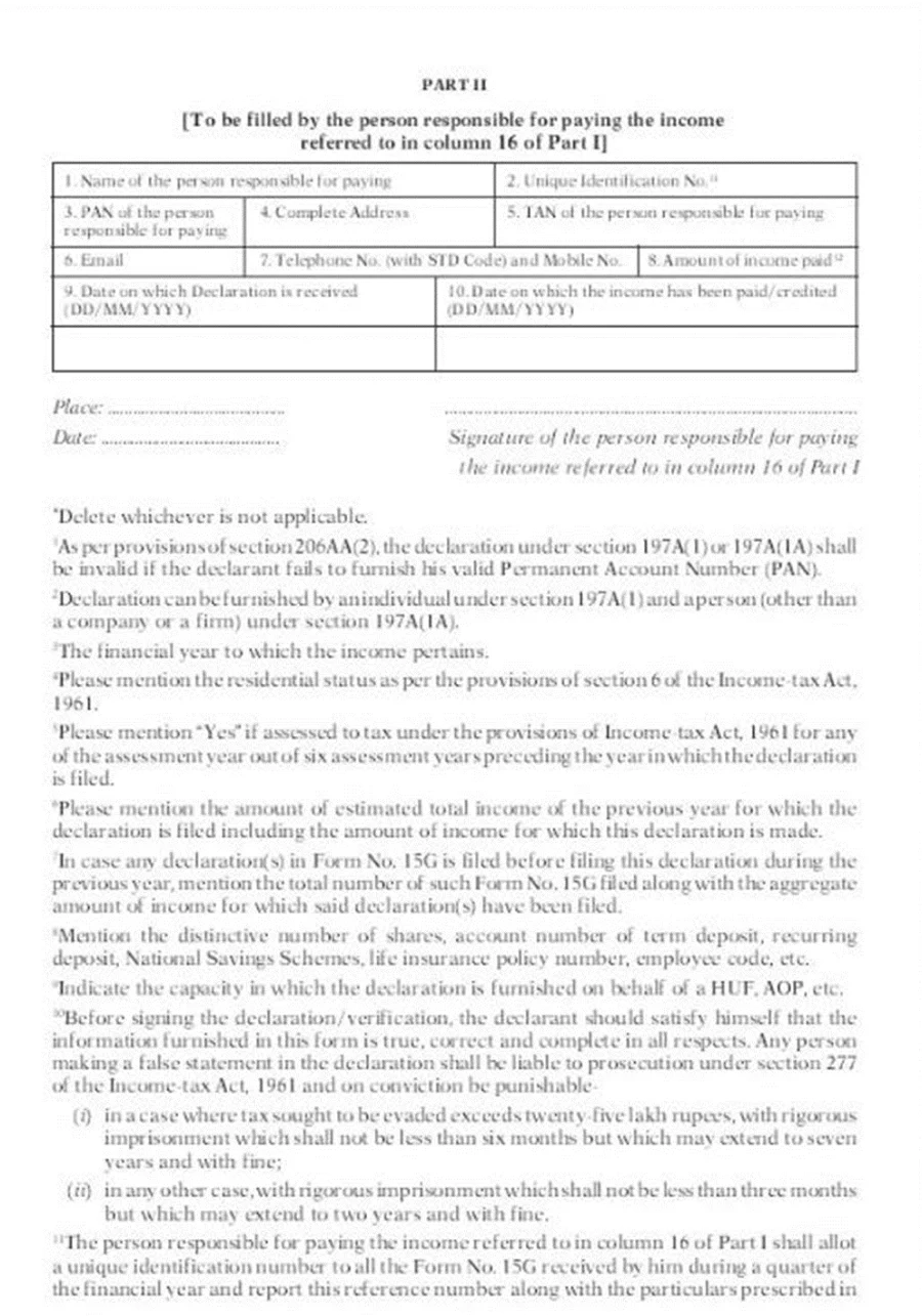 Form 15G Form 15H To Save TDS On Interest Income Tax2win