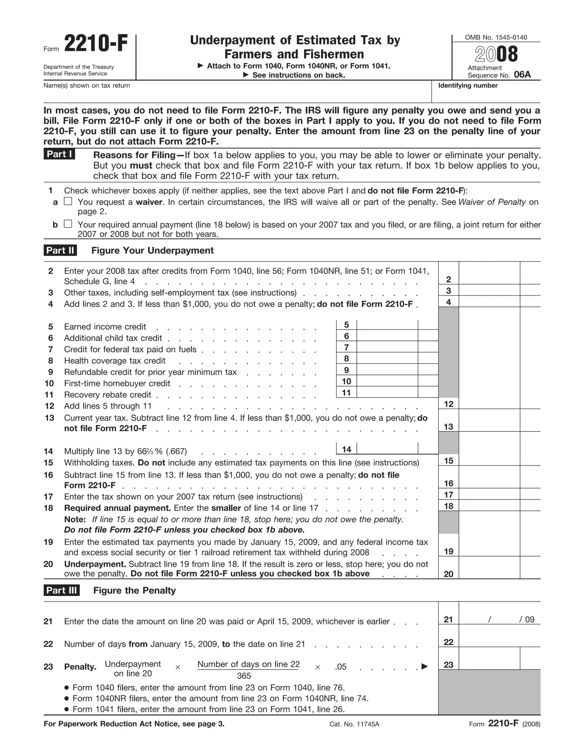 Irs Form 2210 Pdf