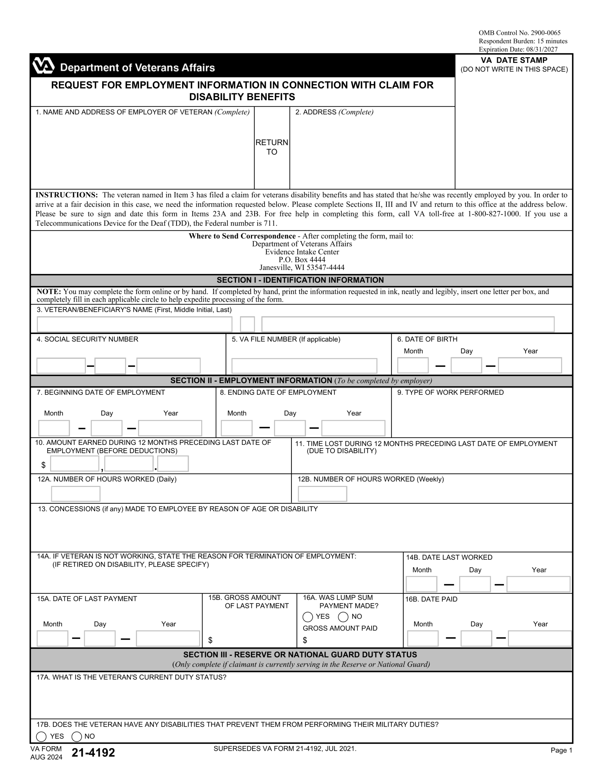 4473 Form Pdf Printable 2024