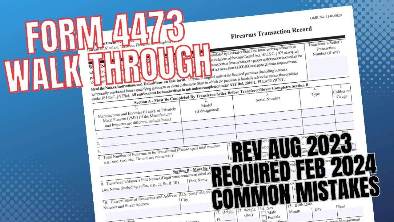 Form 4473 How To Fill Out