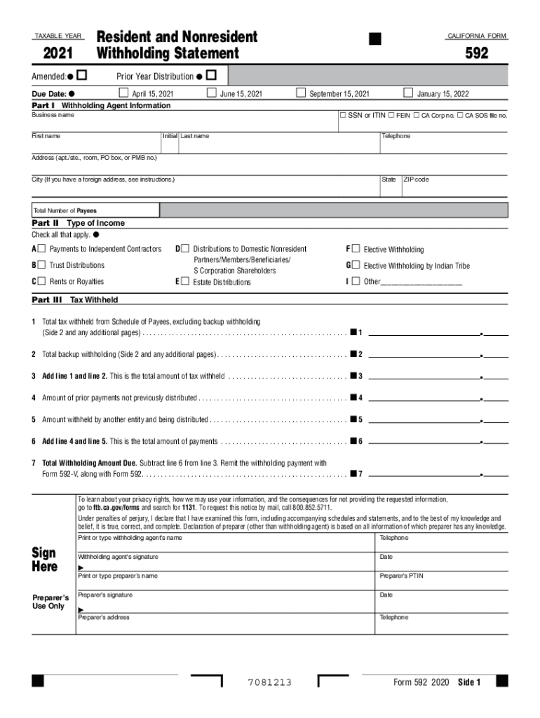 Form 592 Fill Out amp Sign Online DocHub