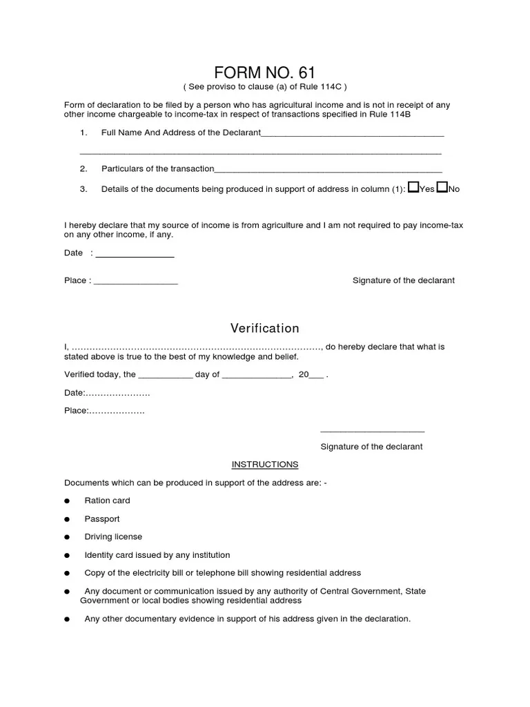 Form 61 PDF