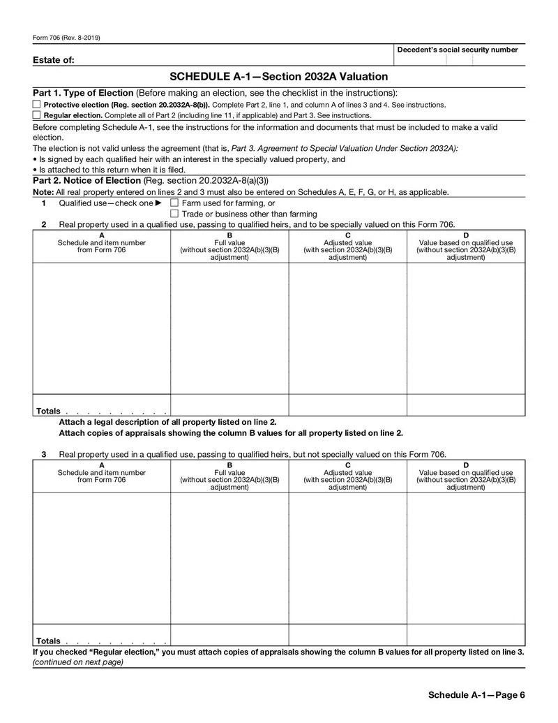 Form 706 August 2019