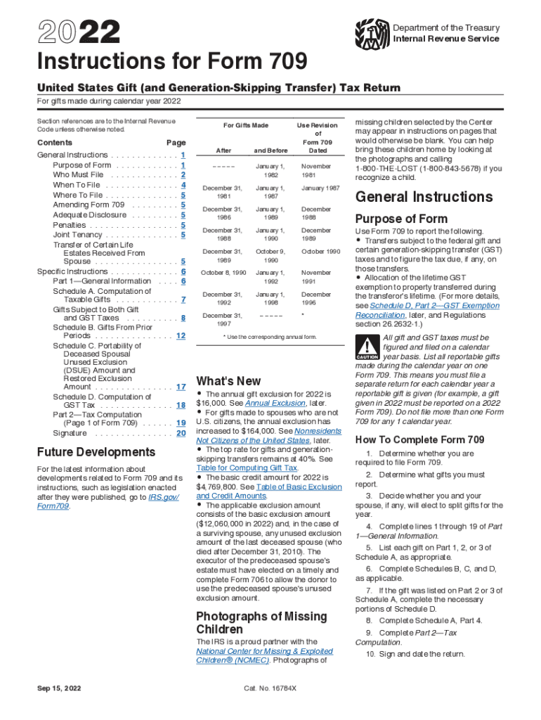 Form 709 Instructions Fill Out amp Sign Online DocHub