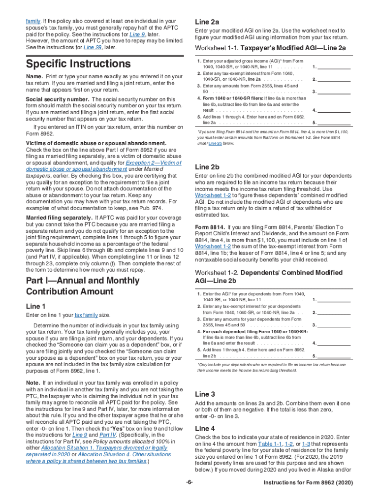 Form 8962 Instructions Fill Out amp Sign Online DocHub